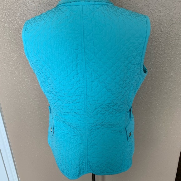 Talbots Quilted Turquoise Vest Small - Picture 2 of 3